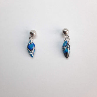 Pendientes Fantasy Pasión Azul con Base Acero