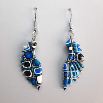 Pendientes Alas Pasión Azul con Ganchos Acero