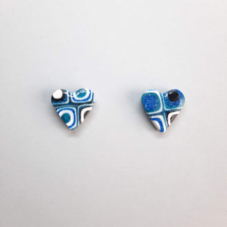 Pendientes Botón Corazón Pasión Azul