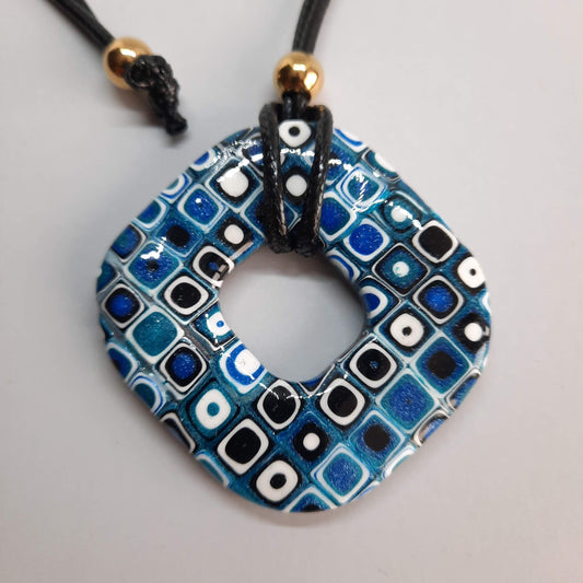 Colgante Donut Cuadrado Grande Pasión Azul