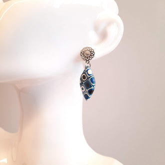 Pendientes Fantasy Pasión Azul con Base Acero