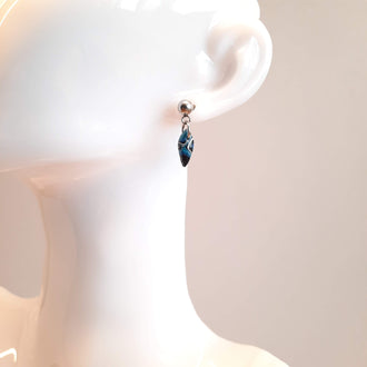 Pendientes Fantasy Pasión Azul con Base Acero