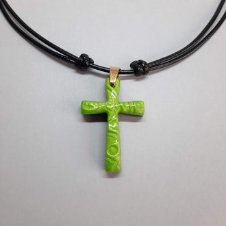 Colgante Cruz Verde Pequeño