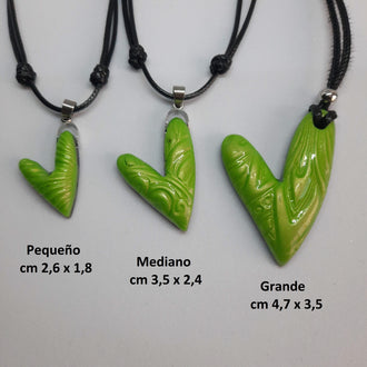 Colgante Corazón Delgado Verde