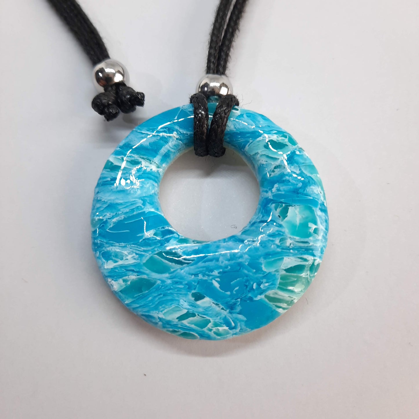 Colgante Círculo Grande Aguamarina