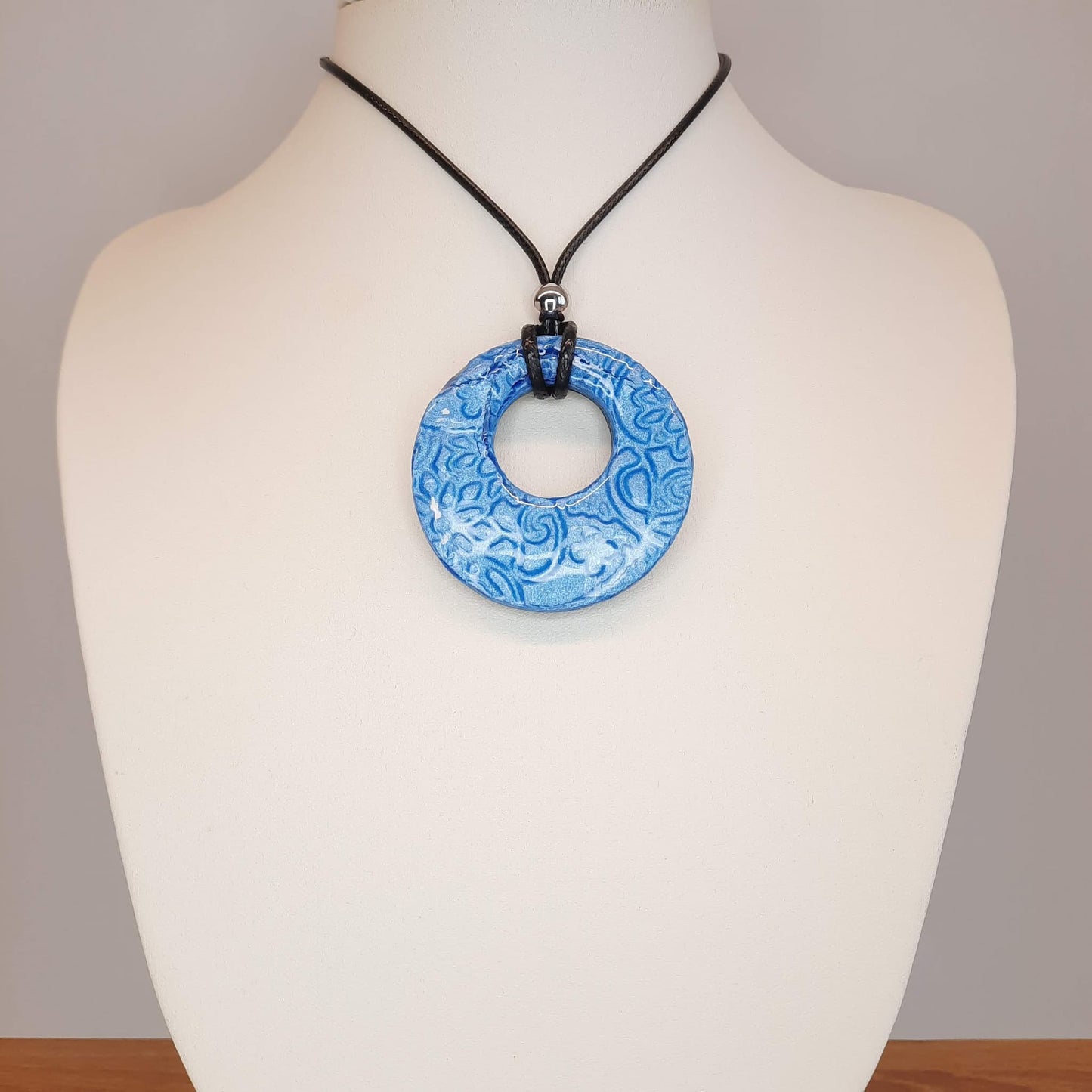 Colgante Círculo Grande Azul