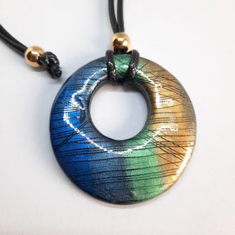 Colgante Círculo Grande Labradorita Azul