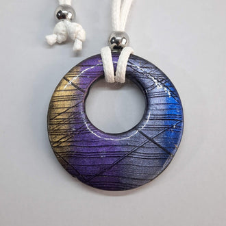 Colgante Circulo Grande Labradorita Violeta