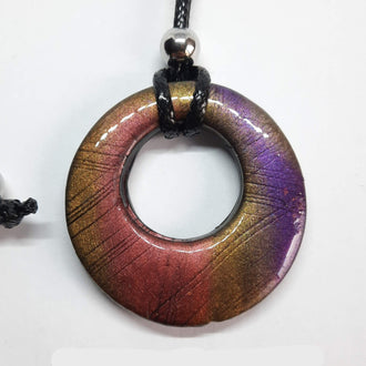 Colgante Circulo Grande Labradorita Violeta