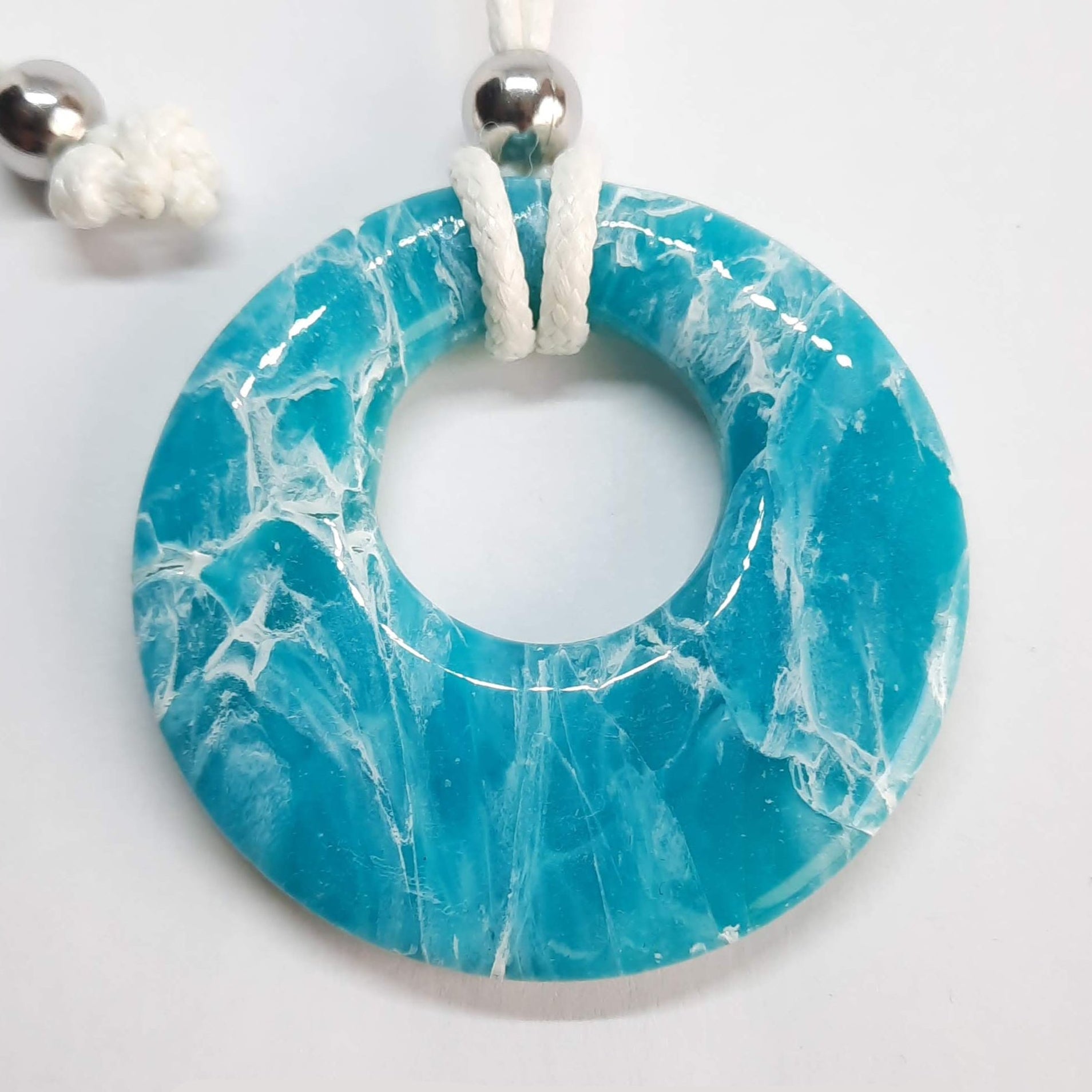 Colgante Círculo Grande XL Aguamarina