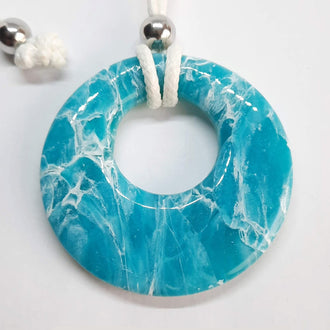 Colgante Círculo Grande XL Aguamarina