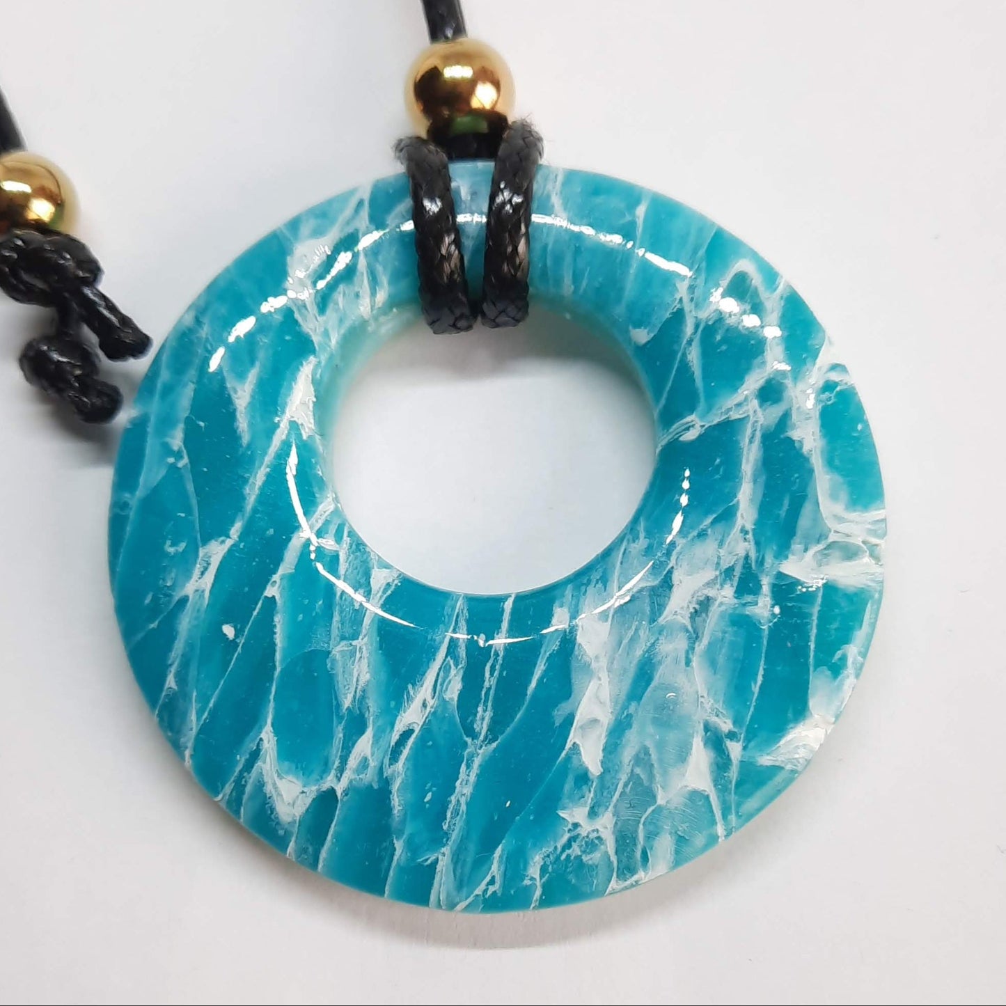 Colgante Círculo Grande XL Aguamarina