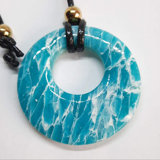 Colgante Círculo Grande XL Aguamarina