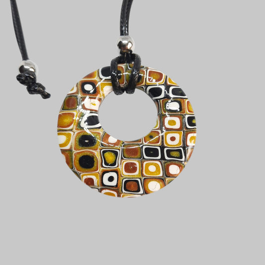 Colgante Circulo Grande XL Amarillo Antiguo