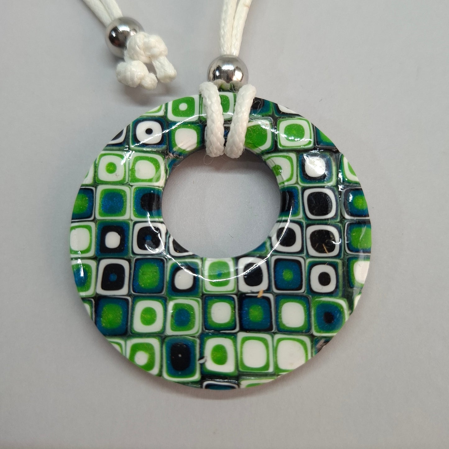 Colgante Círculo Grande XL Mosaico Verde