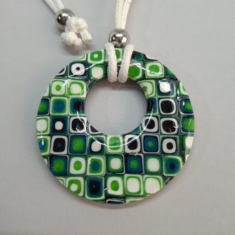 Colgante Círculo Grande XL Mosaico Verde