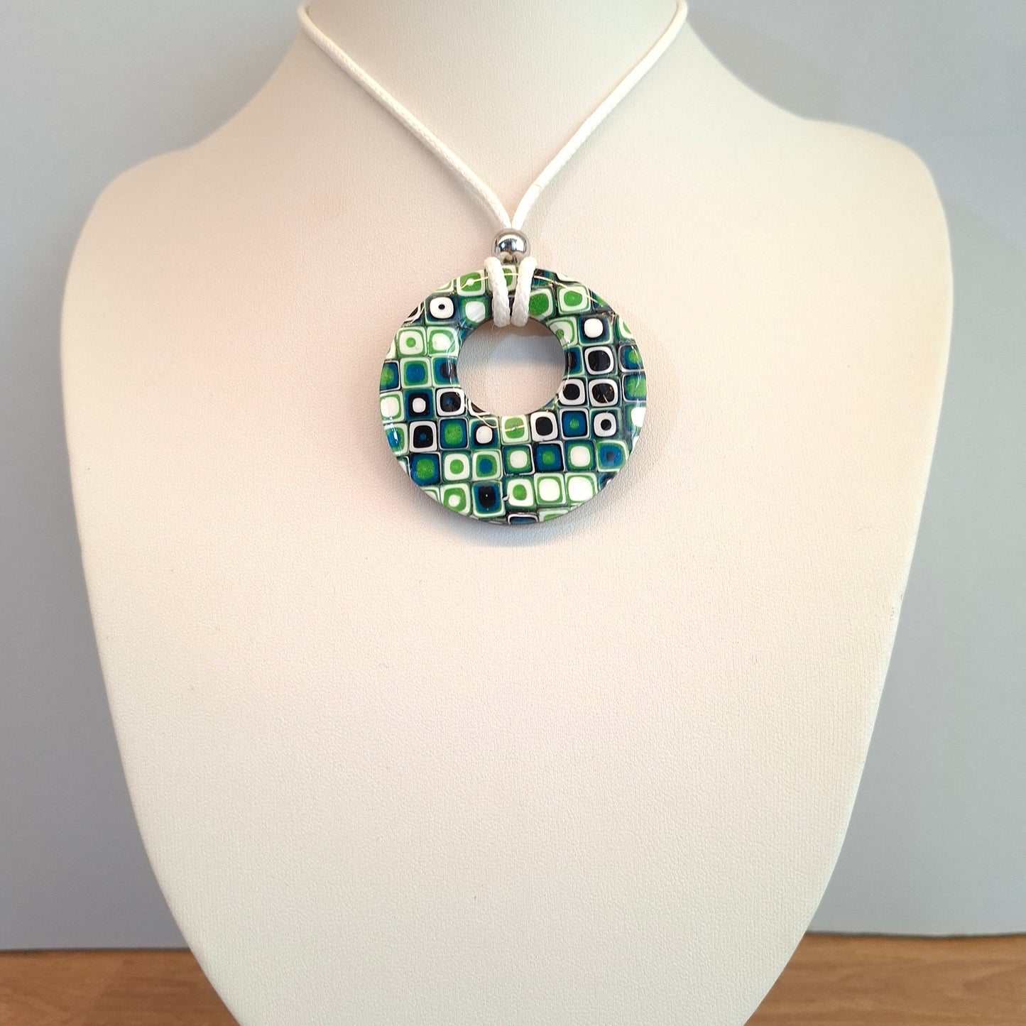 Colgante Círculo Grande XL Mosaico Verde