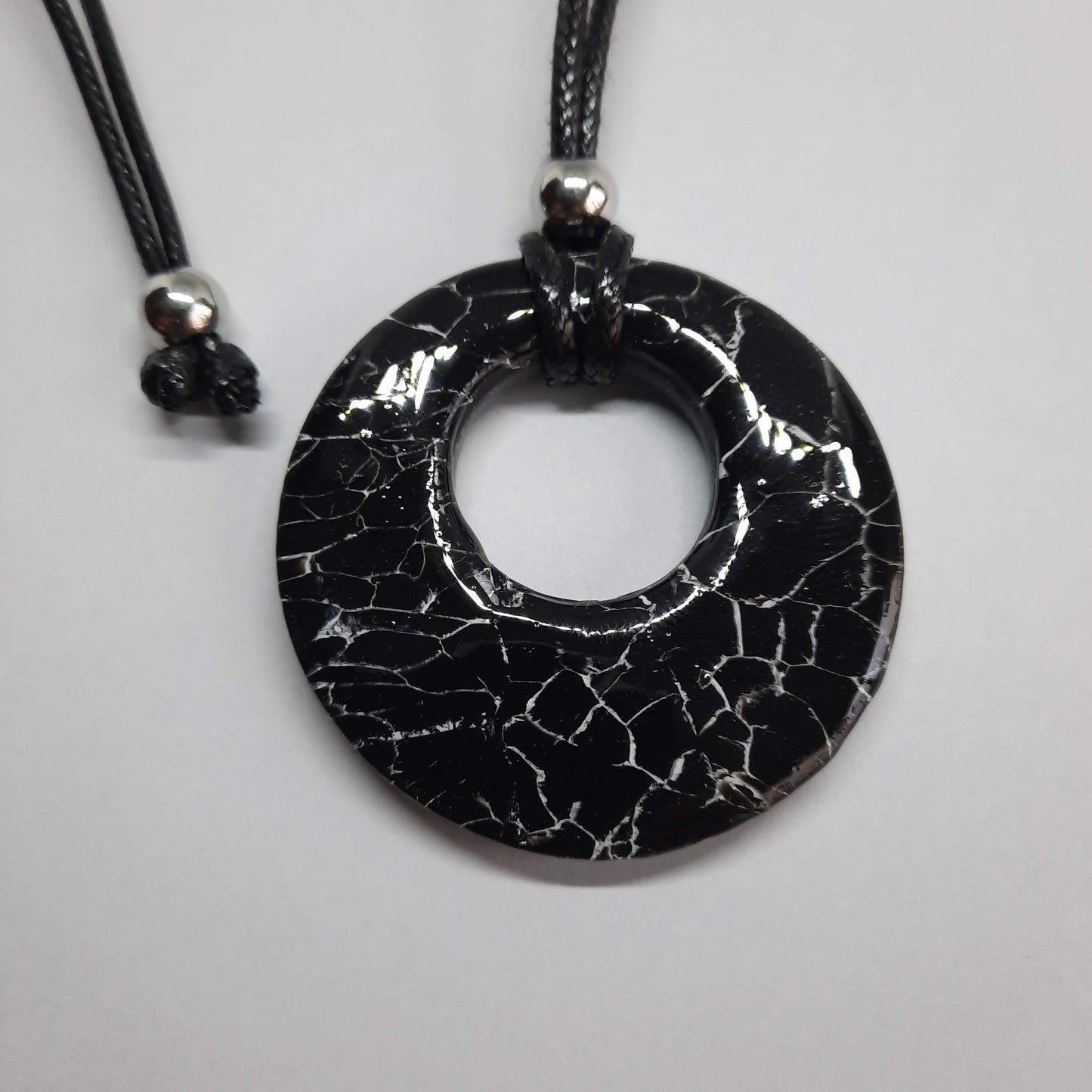 Colgante Círculo Grande XL Negro Mármol