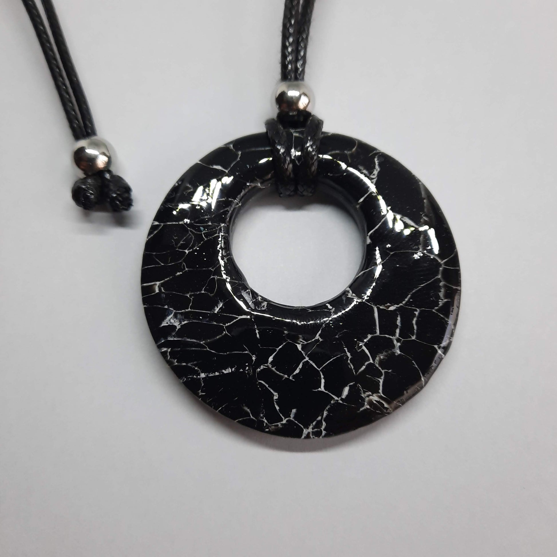 Colgante Círculo Grande XL Negro Mármol