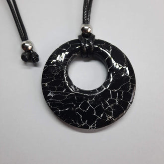 Colgante Círculo Grande XL Negro Mármol