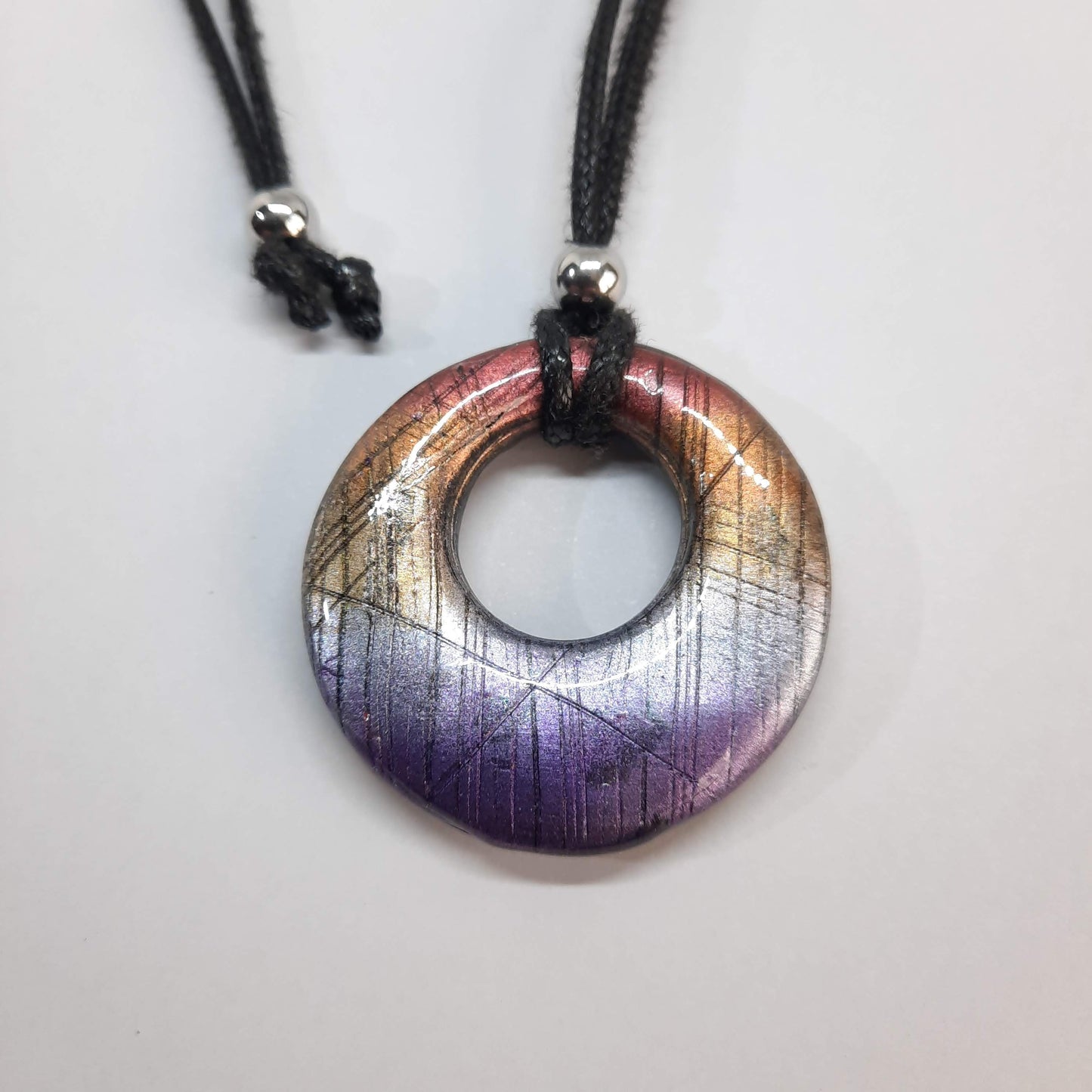 Colgante Circulo Mediano Labradorita Violeta