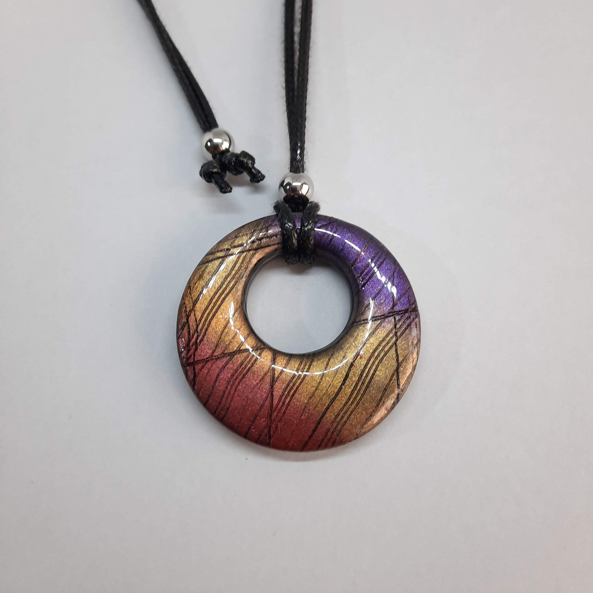 Colgante Circulo Mediano Labradorita Violeta