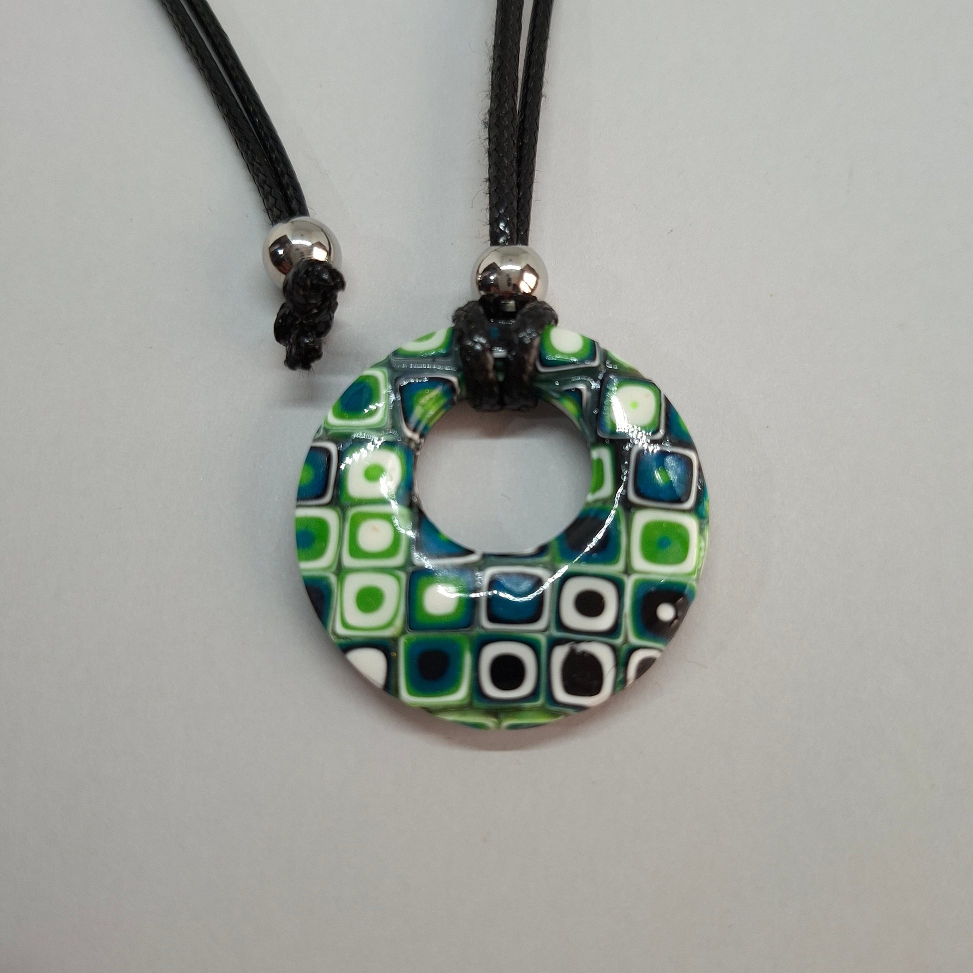 Colgante Círculo Mediano Mosaico Verde