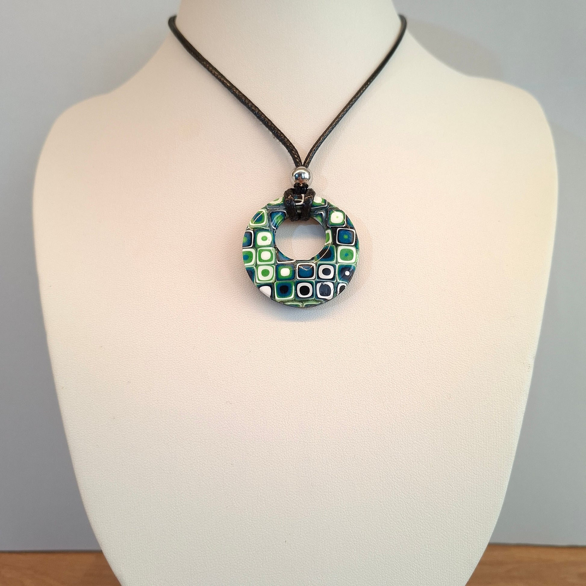 Colgante Círculo Mediano Mosaico Verde