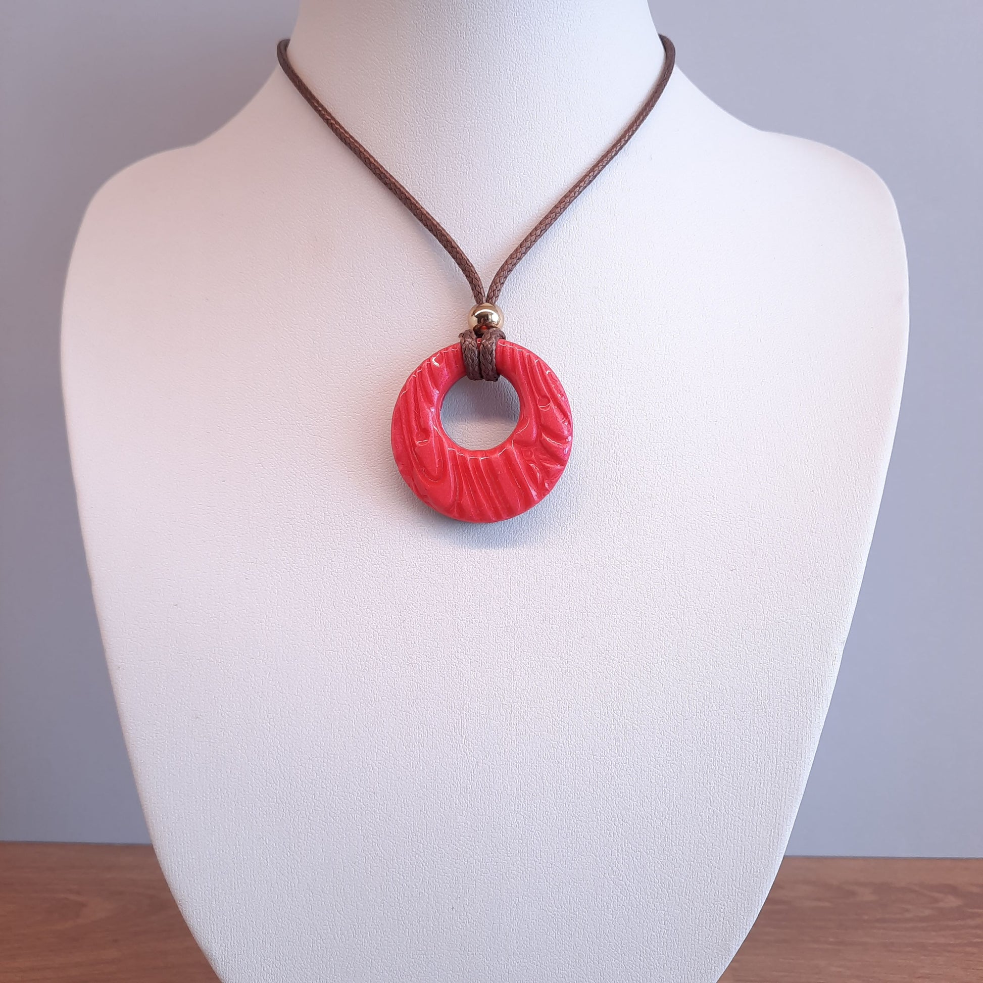 Colgante Circulo Mediano Rojo