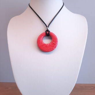 Colgante Circulo Mediano Rojo