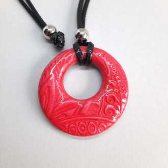 Colgante Circulo Mediano Rojo