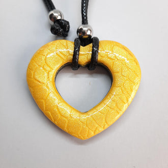 Colgante Corazón Alma Grande Amarillo