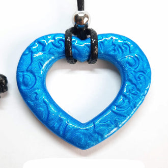 Colgante Corazón Alma Grande Azul