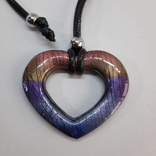 Colgante Corazón Alma Grande Labradorita Violeta