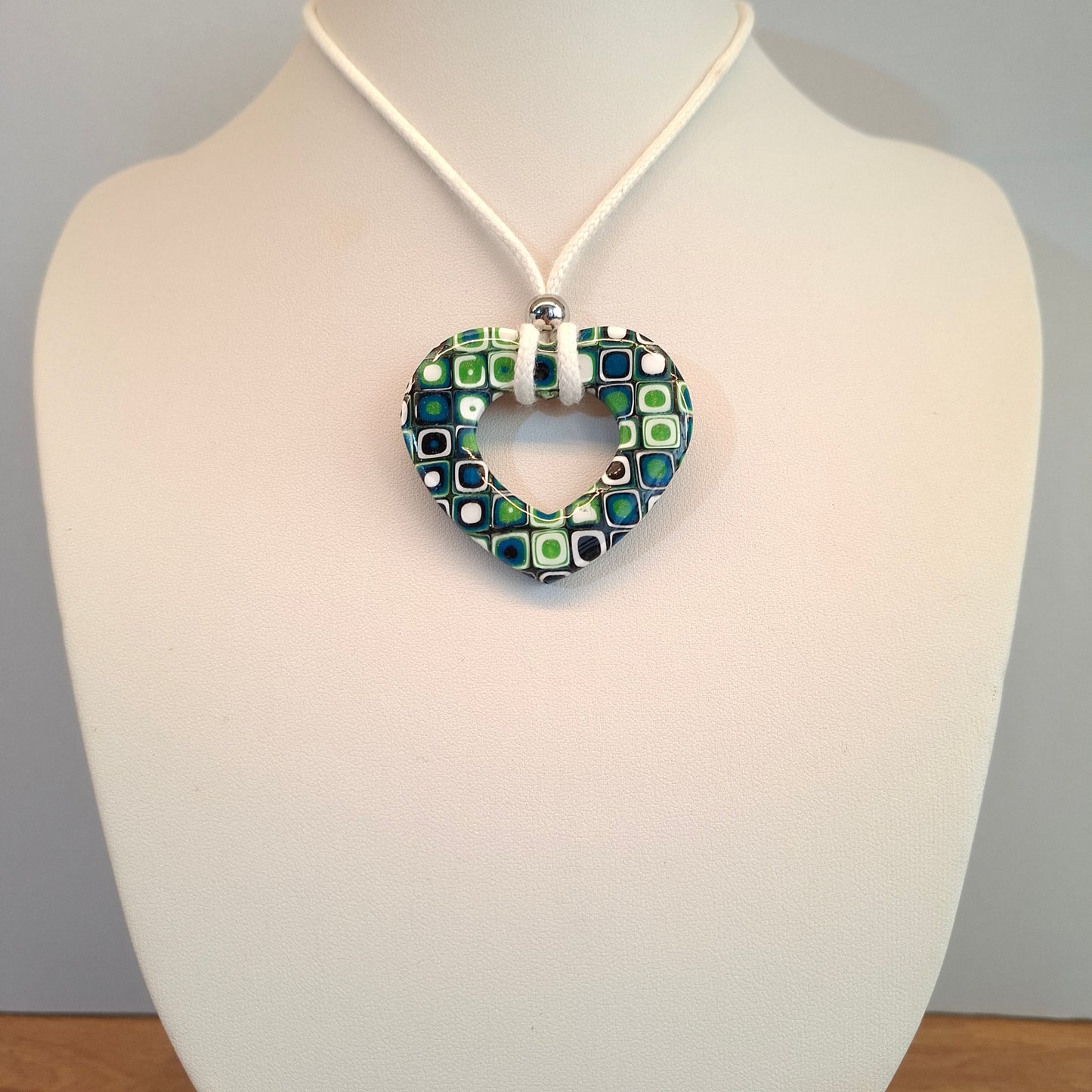 Colgante Corazón Alma Grande Mosaico Verde