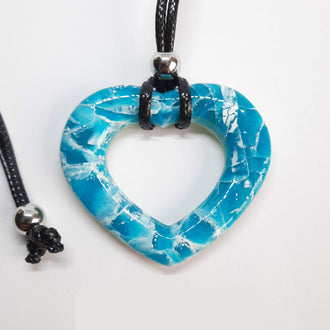 Colgante Corazón Alma Mediano Aguamarina