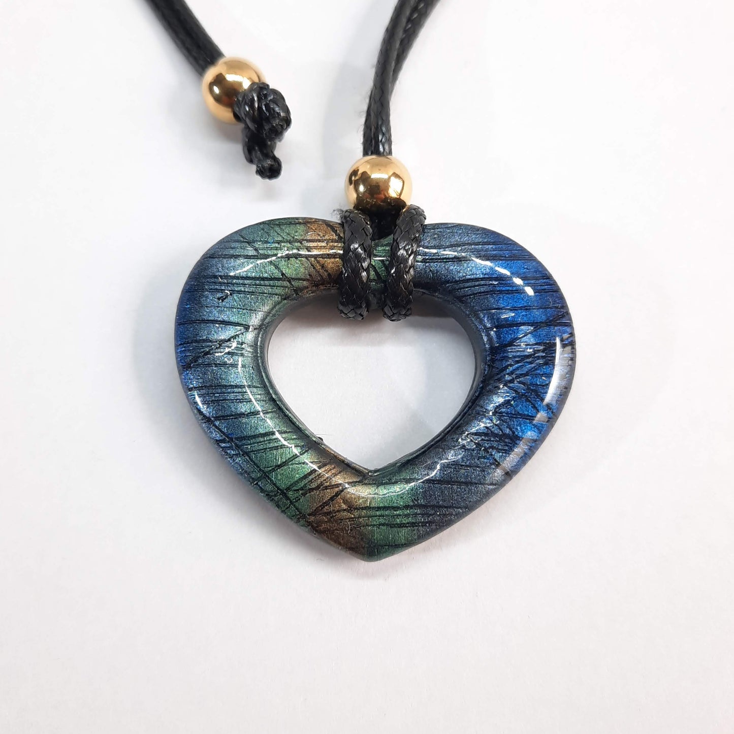 Colgante Corazón Alma Mediano Labradorita Azul