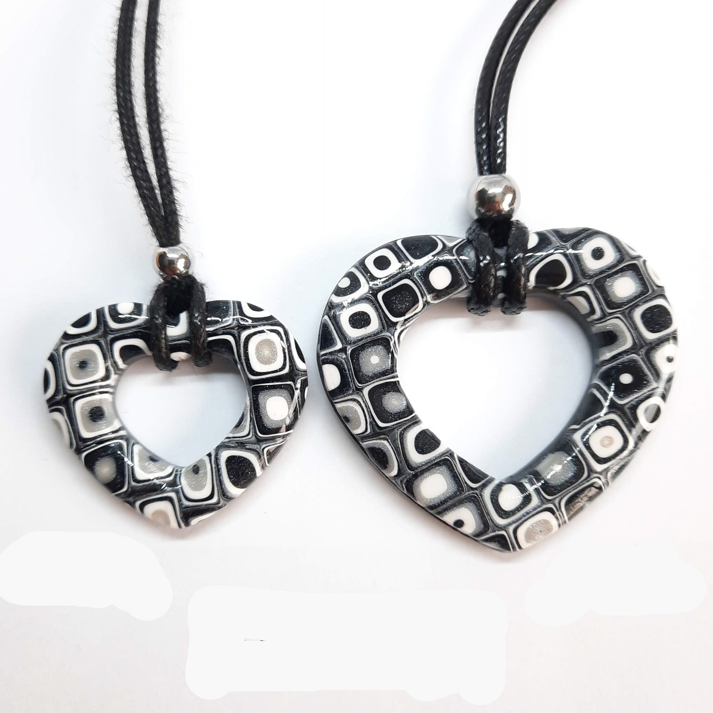 Colgante Corazón Alma Negro Blanco