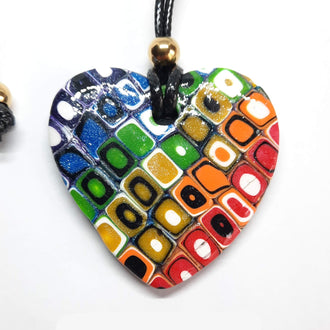 Colgante Corazón Ancho Grande Arcoíris