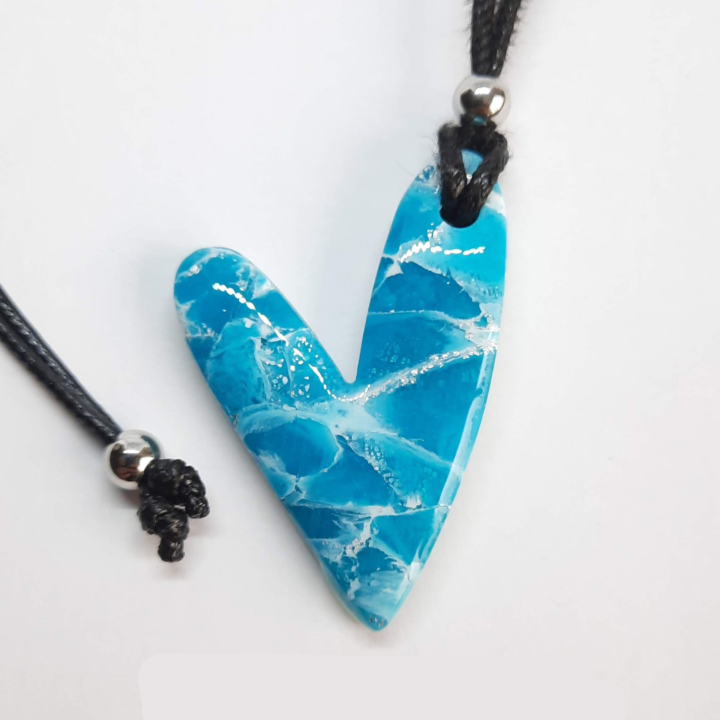 Colgante Corazón Delgado Aguamarina