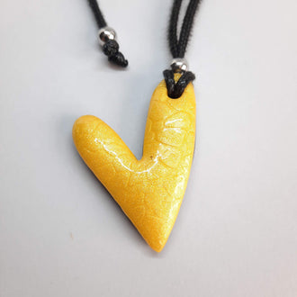 Colgante Corazón Delgado Amarillo