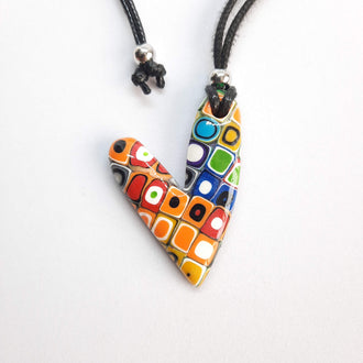 Colgante Corazón Delgado Arcoíris