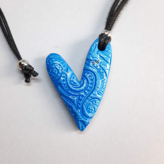 Colgante Corazón Delgado Azul