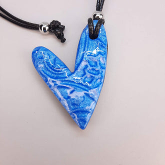Colgante Corazón Delgado Azul