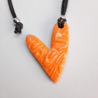 Colgante Corazón Delgado Naranja