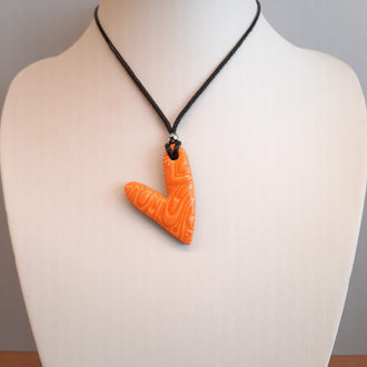 Colgante Corazón Delgado Naranja