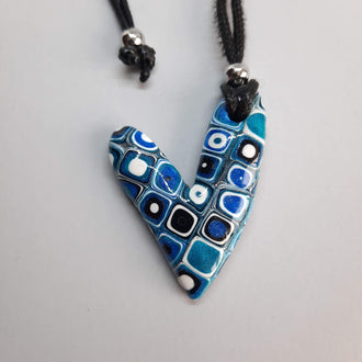 Colgante Corazón Delgado Pasión Azul