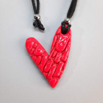 Colgante Corazón Delgado Rosa Neon