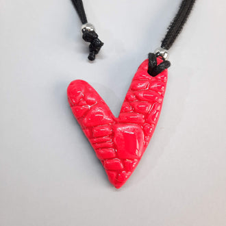 Colgante Corazón Delgado Rosa Neon