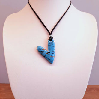 Colgante Corazón Delgado Turquesa